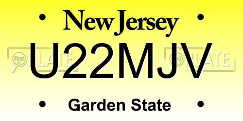 U22MJV New Jersey License Plate