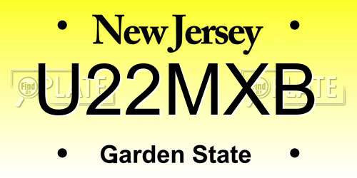 U22MXB New Jersey License Plate