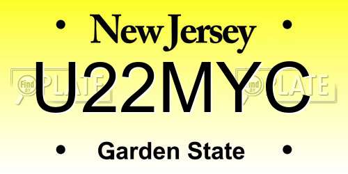 U22MYC New Jersey License Plate