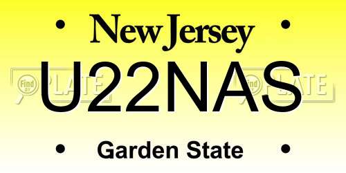 U22NAS New Jersey License Plate