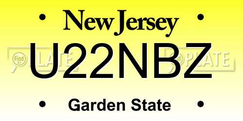 U22NBZ New Jersey License Plate
