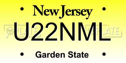 U22NML New Jersey License Plate