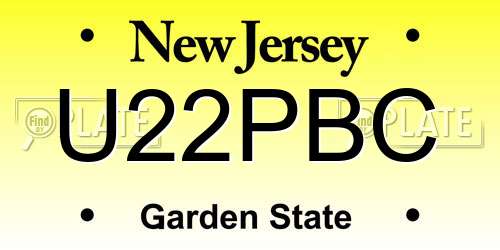 U22PBC New Jersey License Plate