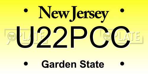 U22PCC New Jersey License Plate