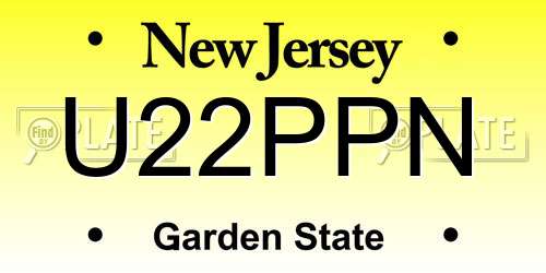 U22PPN New Jersey License Plate