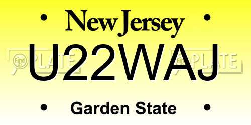 U22WAJ New Jersey License Plate