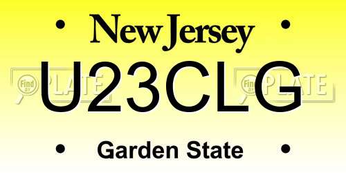 U23CLG New Jersey License Plate