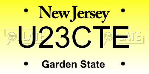 U23CTE New Jersey License Plate