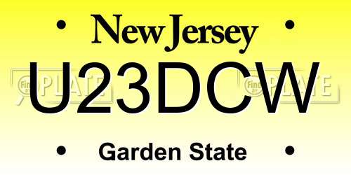 U23DCW New Jersey License Plate