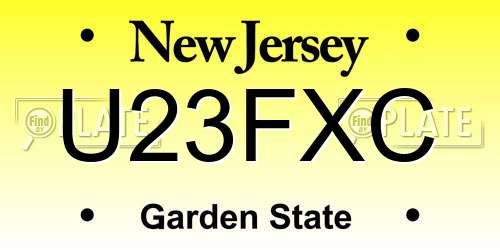U23FXC New Jersey License Plate