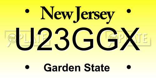 U23GGX New Jersey License Plate