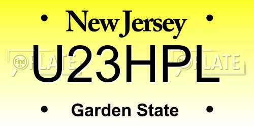 U23HPL New Jersey License Plate