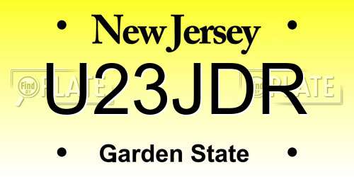 U23JDR New Jersey License Plate
