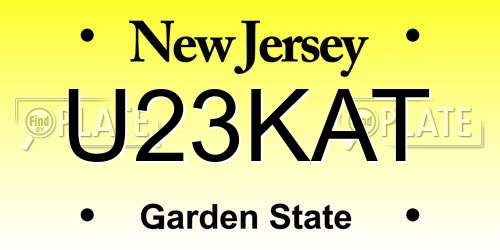 U23KAT New Jersey License Plate