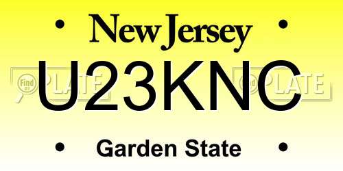 U23KNC New Jersey License Plate