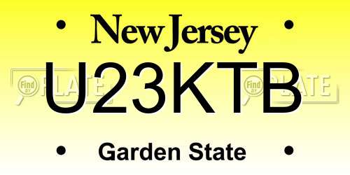 U23KTB New Jersey License Plate
