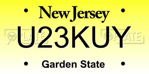 U23KUY New Jersey License Plate