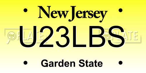 U23LBS New Jersey License Plate