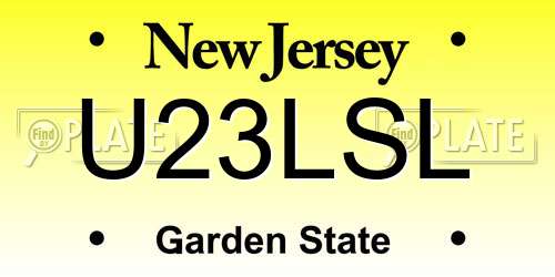 U23LSL New Jersey License Plate
