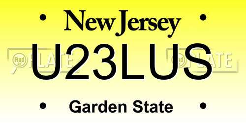 U23LUS New Jersey License Plate