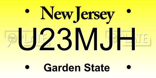 U23MJH New Jersey License Plate