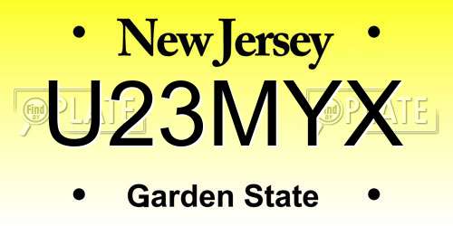 U23MYX New Jersey License Plate