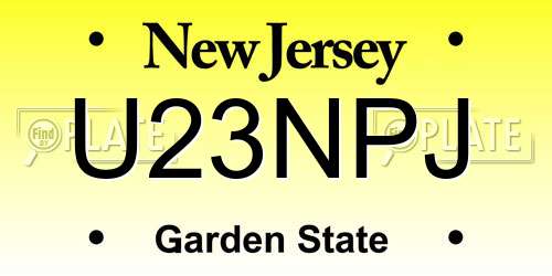 U23NPJ New Jersey License Plate