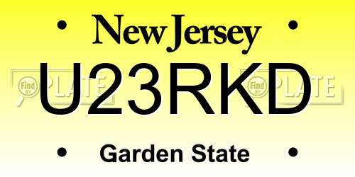 U23RKD New Jersey License Plate