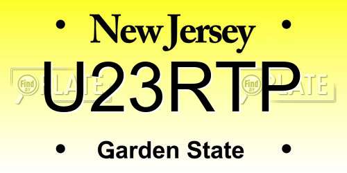U23RTP New Jersey License Plate