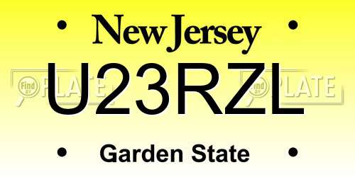 U23RZL New Jersey License Plate