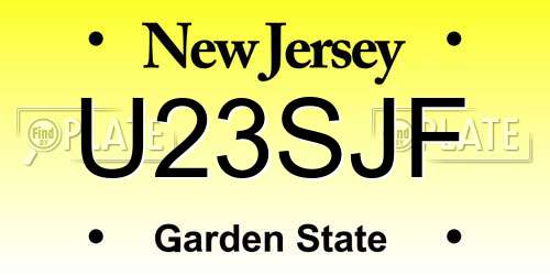 U23SJF New Jersey License Plate