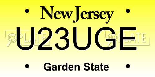 U23UGE New Jersey License Plate