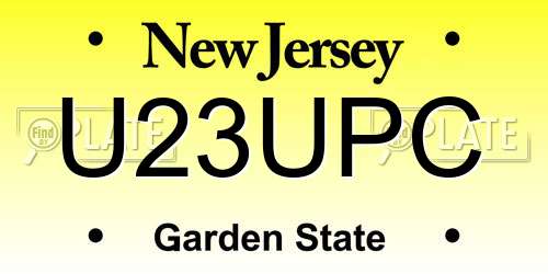 U23UPC New Jersey License Plate