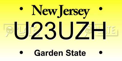 U23UZH New Jersey License Plate