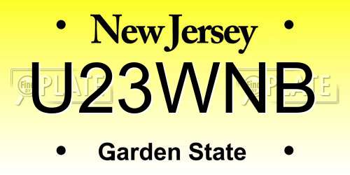U23WNB New Jersey License Plate