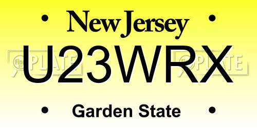 U23WRX New Jersey License Plate