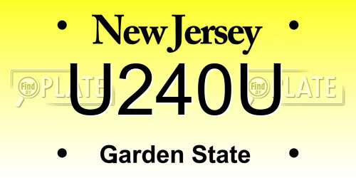 U240U New Jersey License Plate