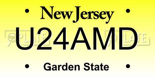 U24AMD New Jersey License Plate