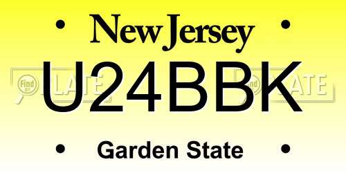 U24BBK New Jersey License Plate