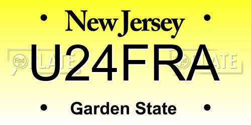 U24FRA New Jersey License Plate