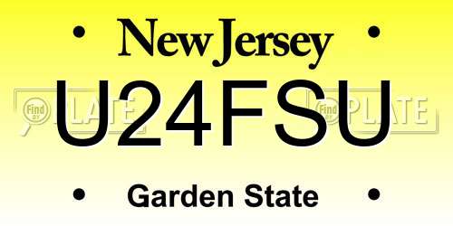 U24FSU New Jersey License Plate