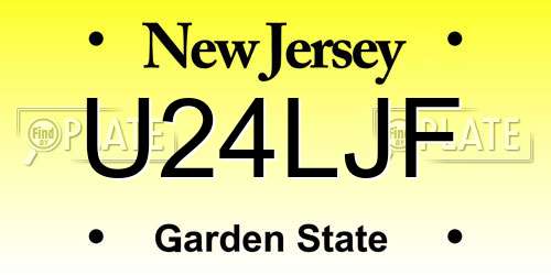 U24LJF New Jersey License Plate