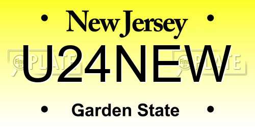 U24NEW New Jersey License Plate