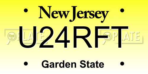 U24RFT New Jersey License Plate