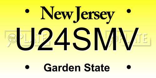 U24SMV New Jersey License Plate