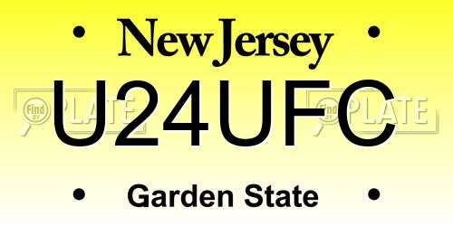 U24UFC New Jersey License Plate