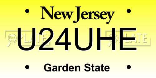 U24UHE New Jersey License Plate