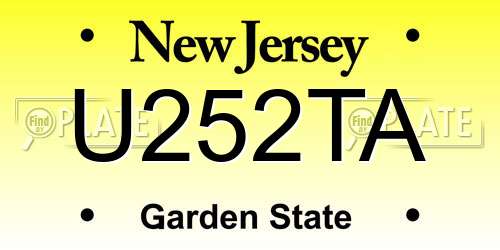 U252TA New Jersey License Plate