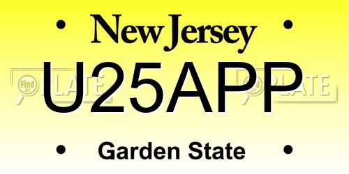 U25APP New Jersey License Plate