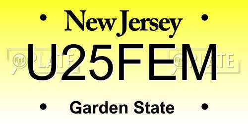 U25FEM New Jersey License Plate